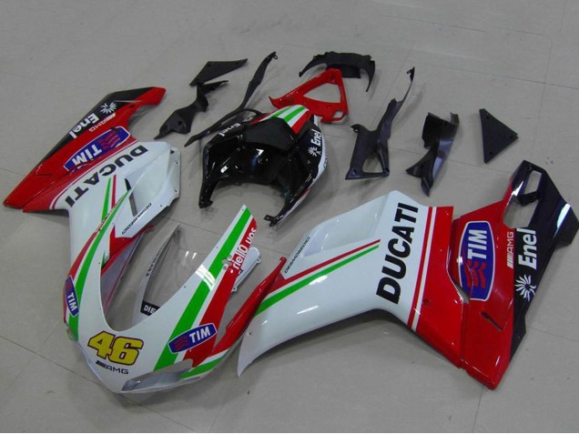 Venta Carenados Moto Ducati 848 1098 1198 2007-2014 - Blanco Rojo Verde Negro Brillante Amarillo 46