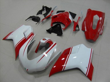 Venta Carenados Moto Ducati 848 2007-2014 - Blanco Rojo Carrera Versión