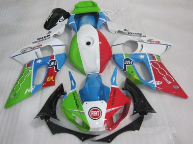 Venta Carenados Moto Yamaha YZF R6 1998-2002 - Blanco Azul Verde Rojo Fiat Kastinee