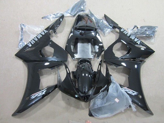Venta Carenados Moto Yamaha YZF R6 2003-2004 - Negro Brillante Plata Calcomanías