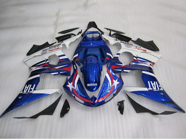 Venta Carenados Moto Yamaha YZF R6 2003-2004 - Blanco Azul Rojo Motul Fiat