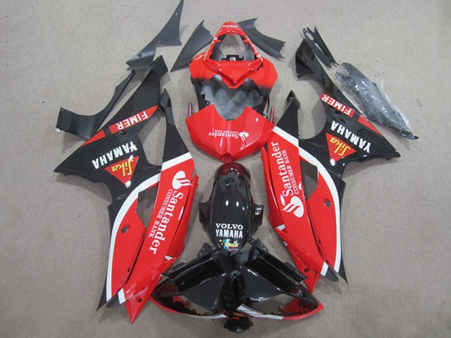 Venta Carenados Moto Yamaha YZF R6 2008-2016 - Rojo Blanco Negro Brillante Volvo Santander Fimer