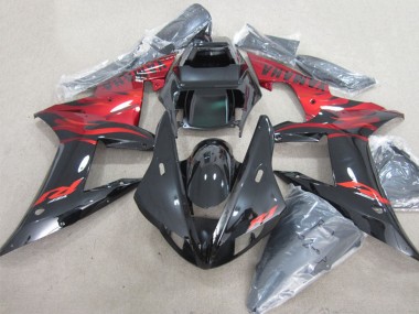 Venta Carenados Moto Yamaha YZF R1 2002-2003 - Negro Brillante Rojo Llama