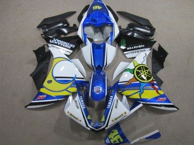 Venta Carenados Moto Yamaha YZF R1 2012-2014 - Blanco Azul Amarillo Negro Pizzoli Semakin Didepan Monstruo