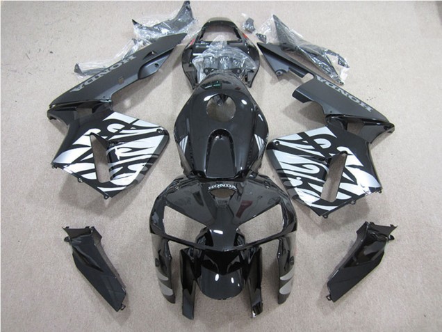 Venta Carenado Moto Honda CBR600RR 2005-2006 - Negro Brillante Plata Llama