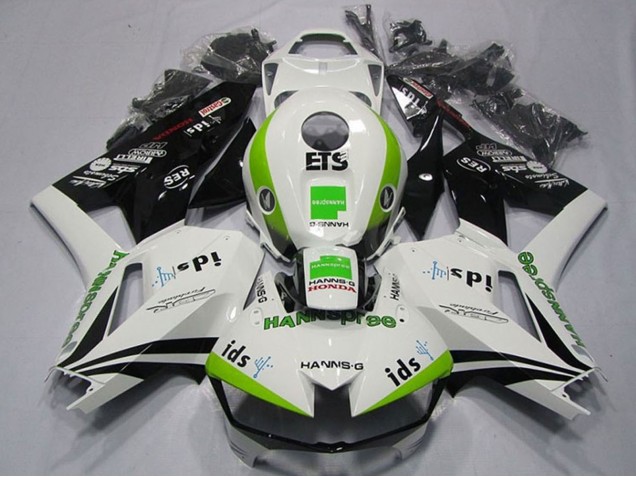 Venta Carenados Moto Honda CBR600RR 2013-2023 - Blanco Verde Negro Brillante Hannspree ETS