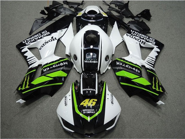 Venta Carenados Moto Honda CBR600RR 2013-2023 - Blanco Verde Negro Brillante Semakin Didepan Monstruo