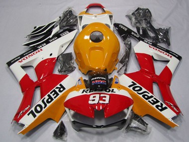 Venta Carenado Moto Honda CBR600RR 2013-2023 - Naranja Blanco Rojo Negro Brillante Repsol 93