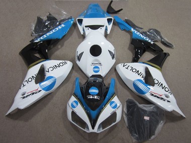 Venta Carenados Moto Honda CBR1000RR 2006-2007 - Blanco Azul Claro Negro Brillante Konica Minolta
