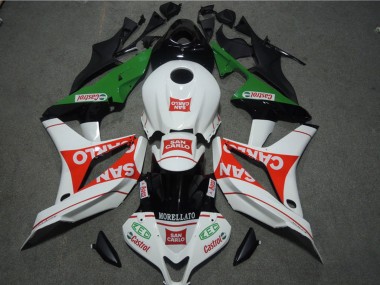 Venta Carenados Moto Honda CBR1000RR 2004-2005 - Blanco Rojo Verde Negro Brillante San Carlo Castrol