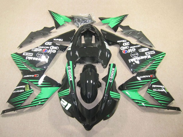 Venta Carenados Moto Kawasaki ZX10R 2004-2005 - Negro Verde C-Shock Monstruo