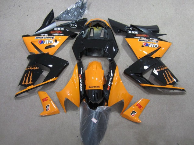 Venta Carenados Moto Kawasaki ZX10R 2004-2005 - Naranja Negro Brillante 3M Monstruo