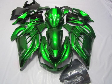Venta Carenados Moto Kawasaki ZX14R ZZR1400 2012-2024 - Verde Negro Brillante Plata Ninja