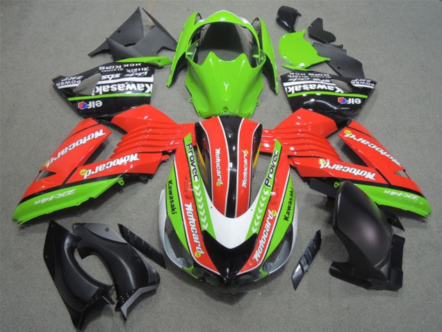 Venta Carenados Moto Kawasaki ZX14R ZZR1400 2006-2011 - Verde Rojo Blanco Negro Elf Motocard