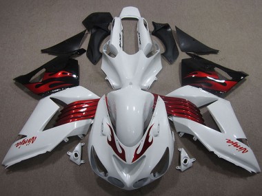 Venta Carenados Moto Kawasaki ZX14R ZZR1400 2006-2011 - Blanco Rojo Negro