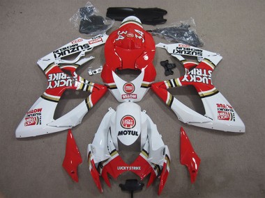 Venta Carenados Moto Suzuki GSXR 600 2006-2007 - Blanco Rojo Lucky Strike Motul