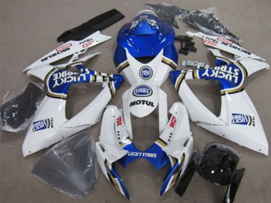 Venta Carenados Moto Suzuki GSXR 600 2006-2007 - Blanco Azul Lucky Strike Motul