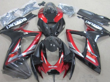 Venta Carenados Moto Suzuki GSXR 600 2006-2007 - Negro Brillante Rojo Plata