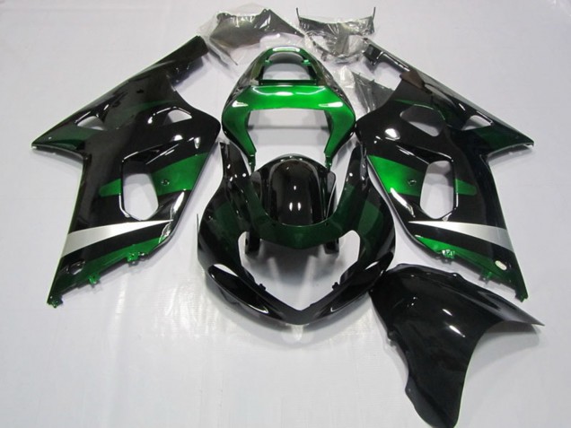 Venta Carenados Moto Suzuki GSXR 750 2001-2003 - Negro Brillante Verde Plata