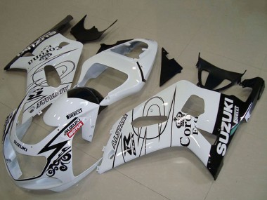 Venta Carenados Moto Suzuki GSXR 750 2001-2003 - Blanco Negro Alstare Corona Extra Motul