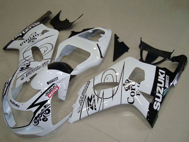 Venta Carenados Moto Suzuki GSXR 750 2001-2003 - Blanco Negro Alstare Corona Extra Motul