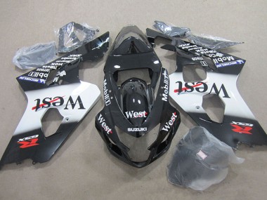 Venta Carenados Moto Suzuki GSXR 750 2004-2005 - Negro Brillante Blanco West Mobil