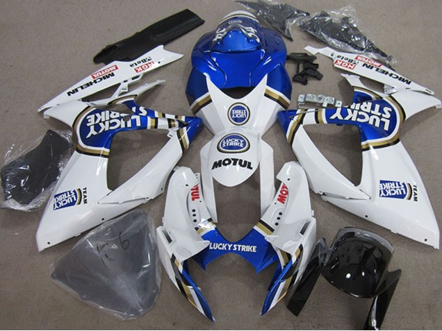 Venta Carenados Moto Suzuki GSXR 750 2006-2007 - Blanco Azul Michelin Motul Lucky Strike