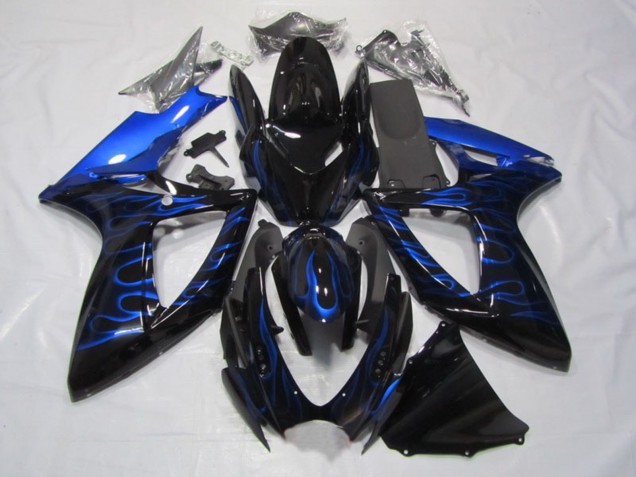 Venta Carenados Moto Suzuki GSXR 750 2006-2007 - Negro Brillante Azul Llama