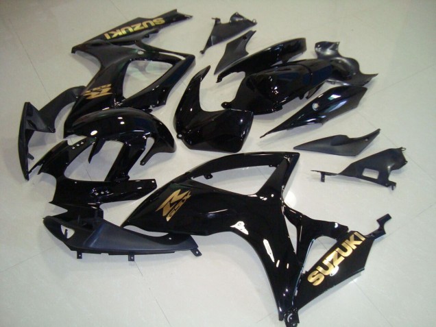 Venta Carenados Moto Suzuki GSXR 750 2006-2007 - Negro Brillante Oro Calcomanía