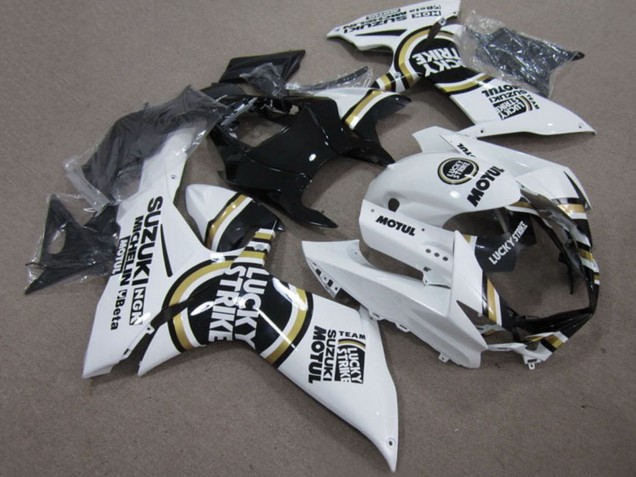 Venta Carenados Moto Suzuki GSXR 750 2011-2024 - Blanco Lucky Strike Negro Motul