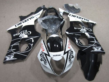 Venta Carenados Moto Suzuki GSXR 1000 2003-2004 - Blanco Negro Brillante Corona Extra Motul
