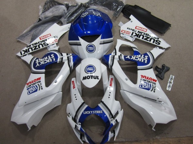 Venta Carenados Moto Suzuki GSXR 1000 2007-2008 - Blanco Azul Lucky Strike Rojo Motul