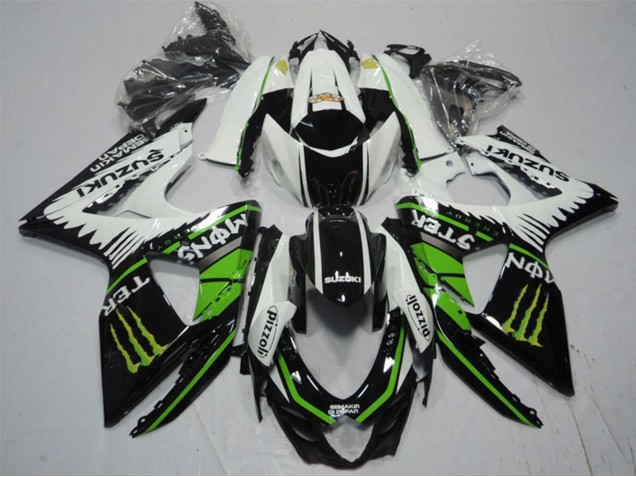 Venta Carenados Moto Suzuki GSXR 1000 2009-2016 - Blanco Verde Monstruo Negro Pizzoli