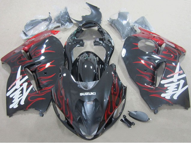 Venta Carenados Moto Suzuki GSXR 1300 Hayabusa 1996-2007 - Negro Rojo Llama
