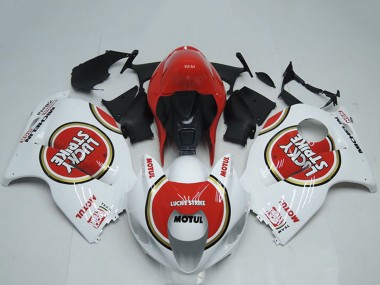 Venta Carenados Moto Suzuki GSXR 1300 Hayabusa 1996-2007 - Blanco Rojo Lucky Strike Motul