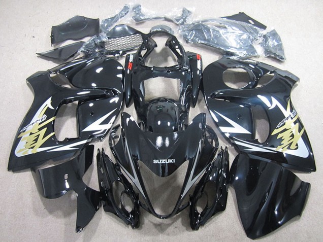 Venta Carenados Moto Suzuki GSXR 1300 Hayabusa 2008-2020 - Negro Brillante Blanco Oro Calcomanía