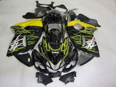 Venta Carenados Moto Suzuki GSXR 1300 Hayabusa 2008-2020 - Negro Brillante Amarillo Llama