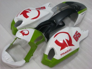 Venta Carenados Moto Ducati Monster 696 2008-2012 - Blanco Verde Rojo Pramac 65