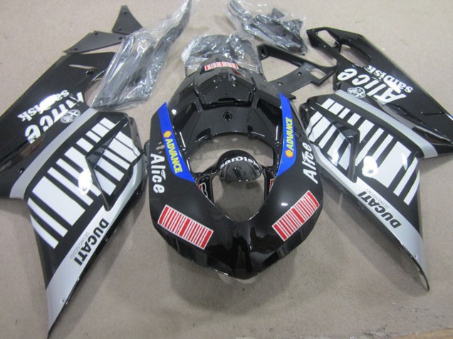Venta Carenados Moto Ducati 848 1098 1198 2007-2014 - Plata Rojo Azul Negro Brillante Alice
