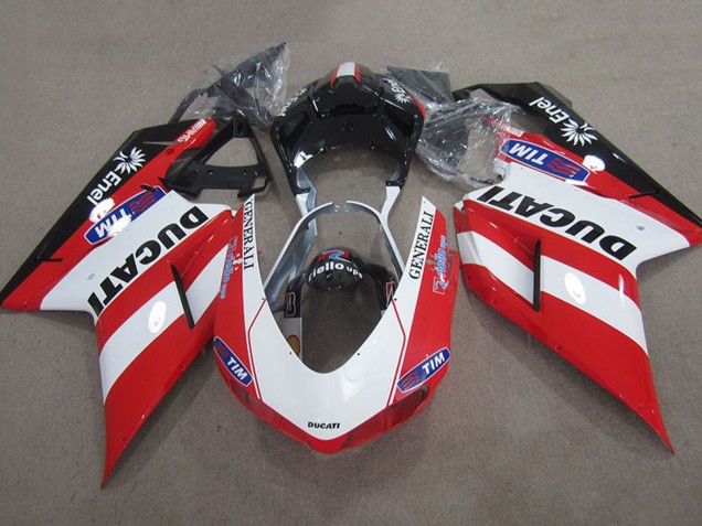 Venta Carenados Moto Ducati 1098 2007-2014 - Rojo Blanco Negro Generali Tim