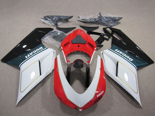Venta Kits Carenado Moto Ducati 848 1098 1198 2007-2014 - Blanco Rojo Negro Brillante