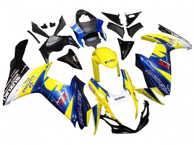 Venta Carenados Moto Suzuki GSXR 600/750 2011-2024 - Amarillo Azul Blanco Negro Corona Extra Alstare