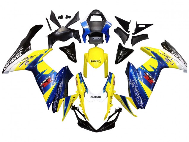 Venta Carenados Moto Suzuki GSXR 600/750 2011-2024 - Amarillo Azul Blanco Negro Corona Extra Alstare