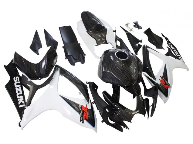 Venta Carenados Moto Suzuki GSXR 600/750 2006-2007 - Negro Blanco FibraCarbono Estilo