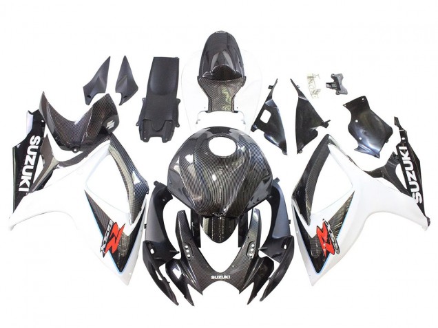 Venta Carenados Moto Suzuki GSXR 600/750 2006-2007 - Negro Blanco FibraCarbono Estilo