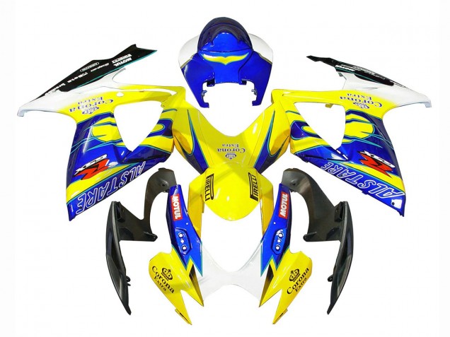 Venta Carenados Moto Suzuki GSXR 600/750 2006-2007 - Blanco Azul Amarillo Corona Alstare