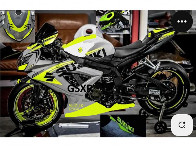 Venta Carenados Moto Suzuki GSXR 750 2004-2005 - Gris Lemon Verde Negro